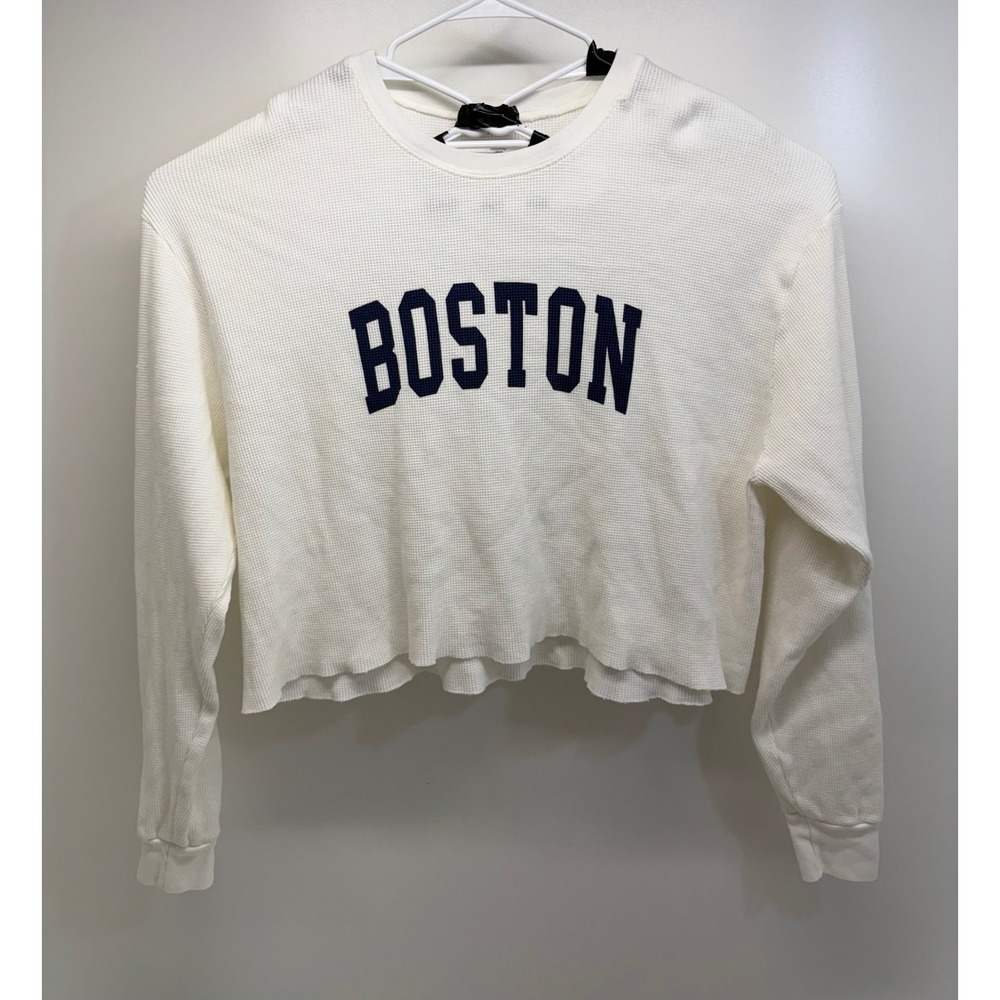 RARE Brandy Melville Boston Oversized Sweater White Blue
